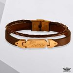 www.minitala.com دستبند چرم متحرک مینی طلا