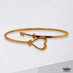دستبند بنگل قلب مسنس طلا www.minitala.com