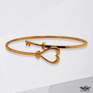 دستبند بنگل قلب مسنس طلا www.minitala.com